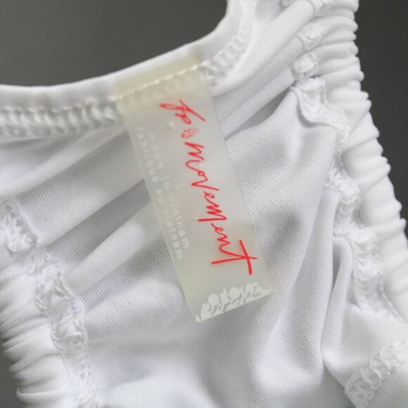 FP Movement Free People Women's Shirr Enough Tank Top - White Size Large - Picture 5 of 8